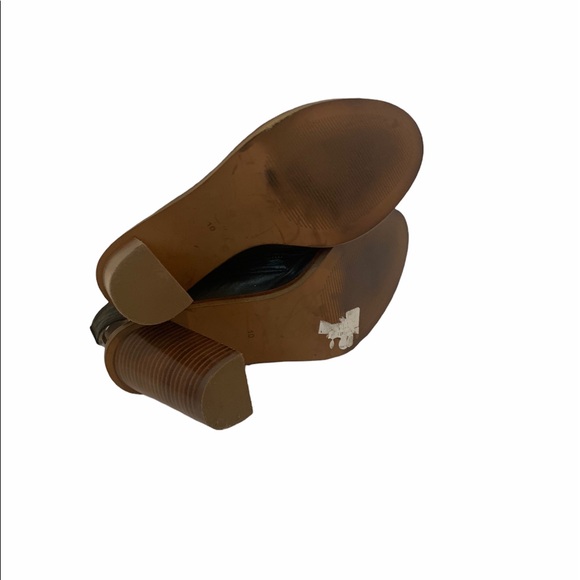 Madewell Peep Toe Chunky Heel Bootie Black Leather Boho Summer Outer Banks Sz 10 - Picture 9 of 9